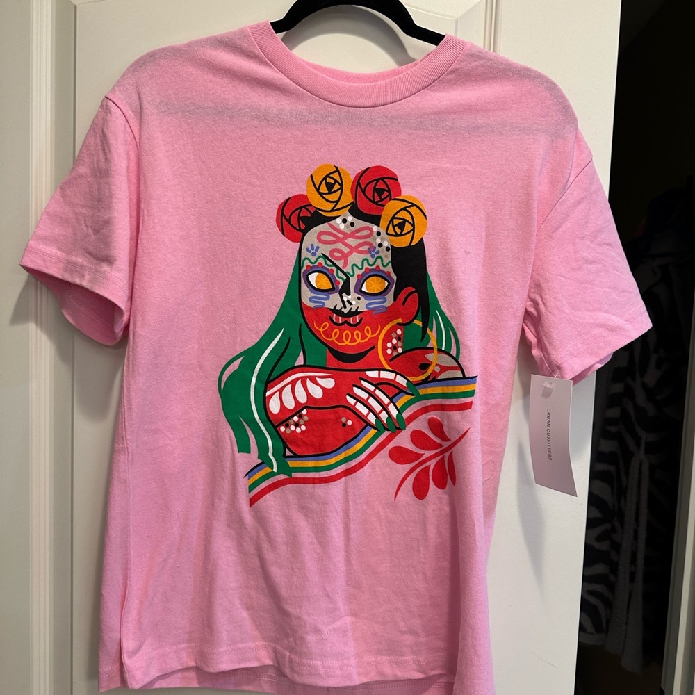 Urban Outfitters Pink and Red‎ Short Sleeve Tee - Picture 2 of 6